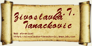 Živoslavka Tanacković vizit kartica